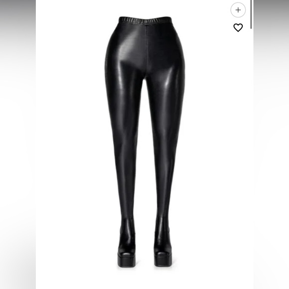 PU LEATHER pant boots with chunky platform heels - Picture 2 of 5